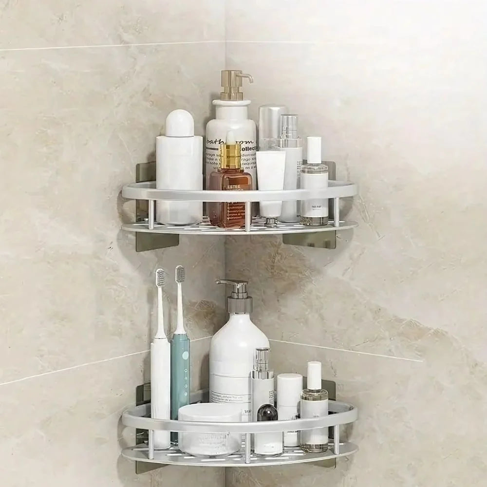 Shower Shelf | Curved Matte Aluminium & Open-Frame Drainage | 50 kg Capacity