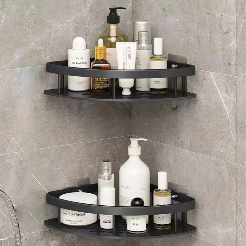 Shower Shelf | Curved Matte Aluminium & Open-Frame Drainage | 50 kg Capacity