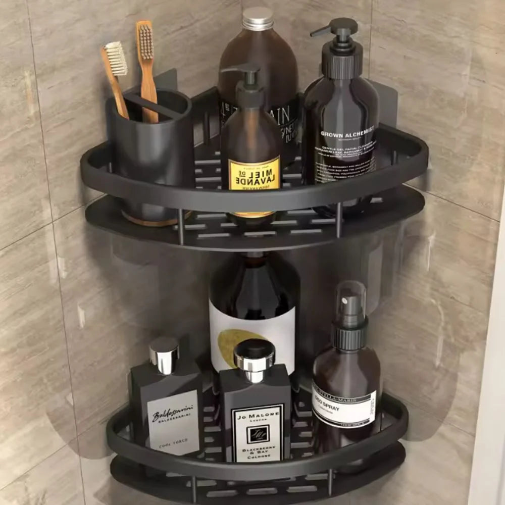 Shower Shelf | Curved Matte Aluminium & Open-Frame Drainage | 50 kg Capacity