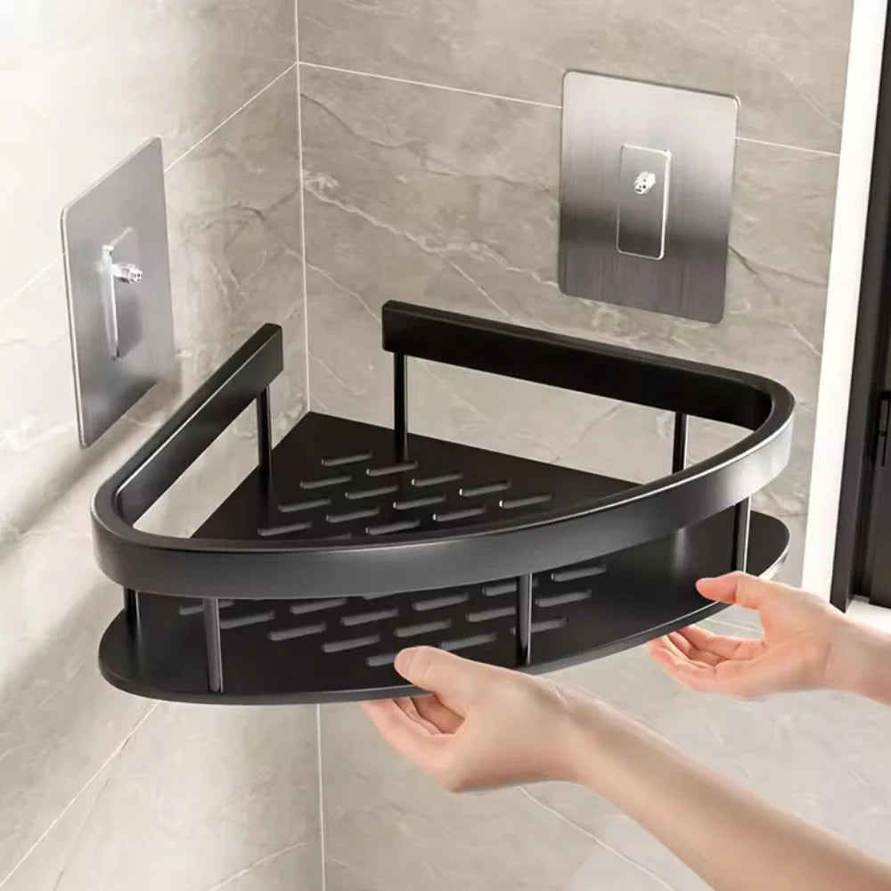 Shower Shelf | Curved Matte Aluminium & Open-Frame Drainage | 50 kg Capacity