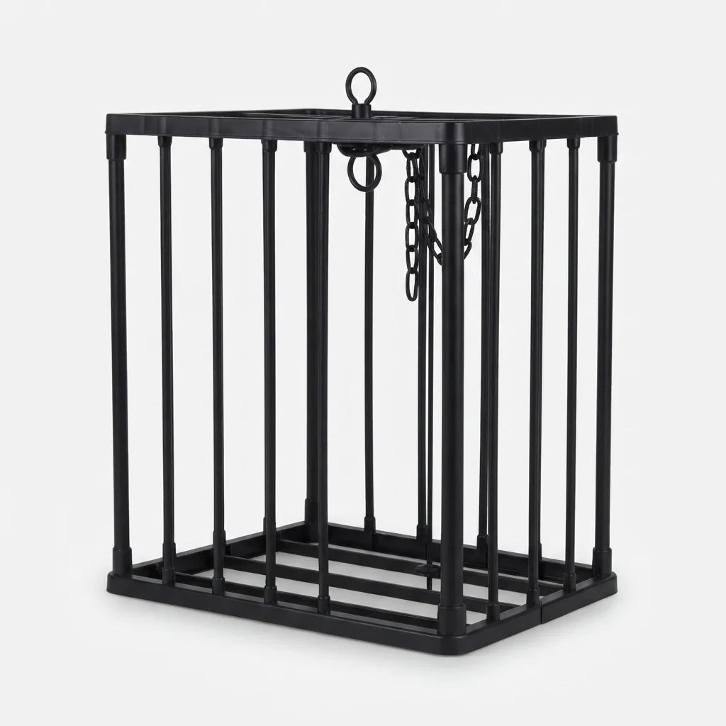 Skeleton Cage Decoration | Motion-Activated Red Eyes & Sound | Weatherproof