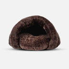 Small Dog Bed | Cave-Shaped & Faux Fur | 60 x 50 x 40 cm