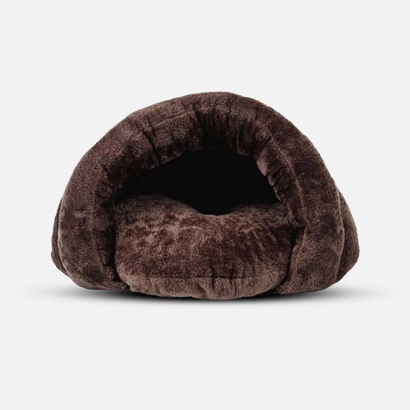 Small Dog Bed | Cave-Shaped & Faux Fur | 60 x 50 x 40 cm