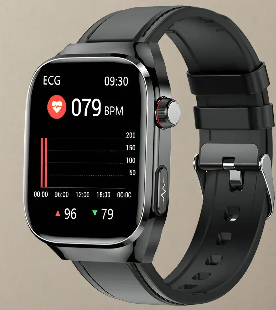 Smart Health Watch | Continuous ECG & Blood Sugar | 2.04-Inch AMOLED Display
