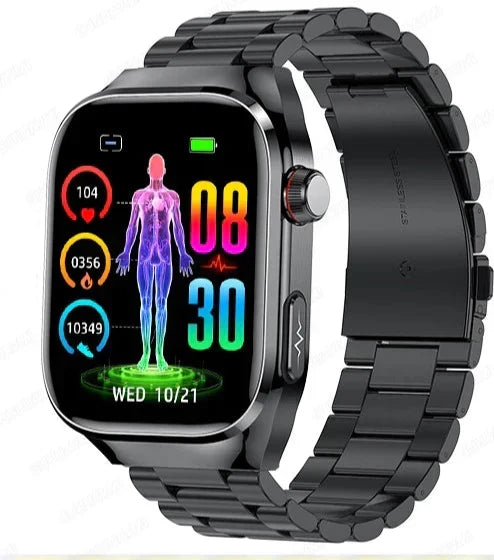 Smart Health Watch | Continuous ECG & Blood Sugar | 2.04-Inch AMOLED Display