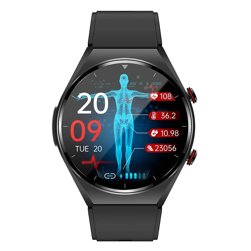 Smart Health Watch | Non-Invasive Glucose & ECG Monitoring | IP67 Water-Resistant