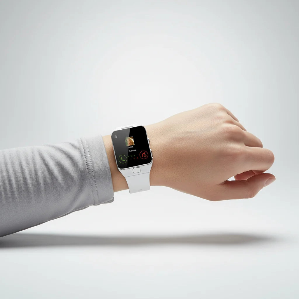 Smartwatch | Large Rectangular Touchscreen & Calls | Flexible Silicone Strap