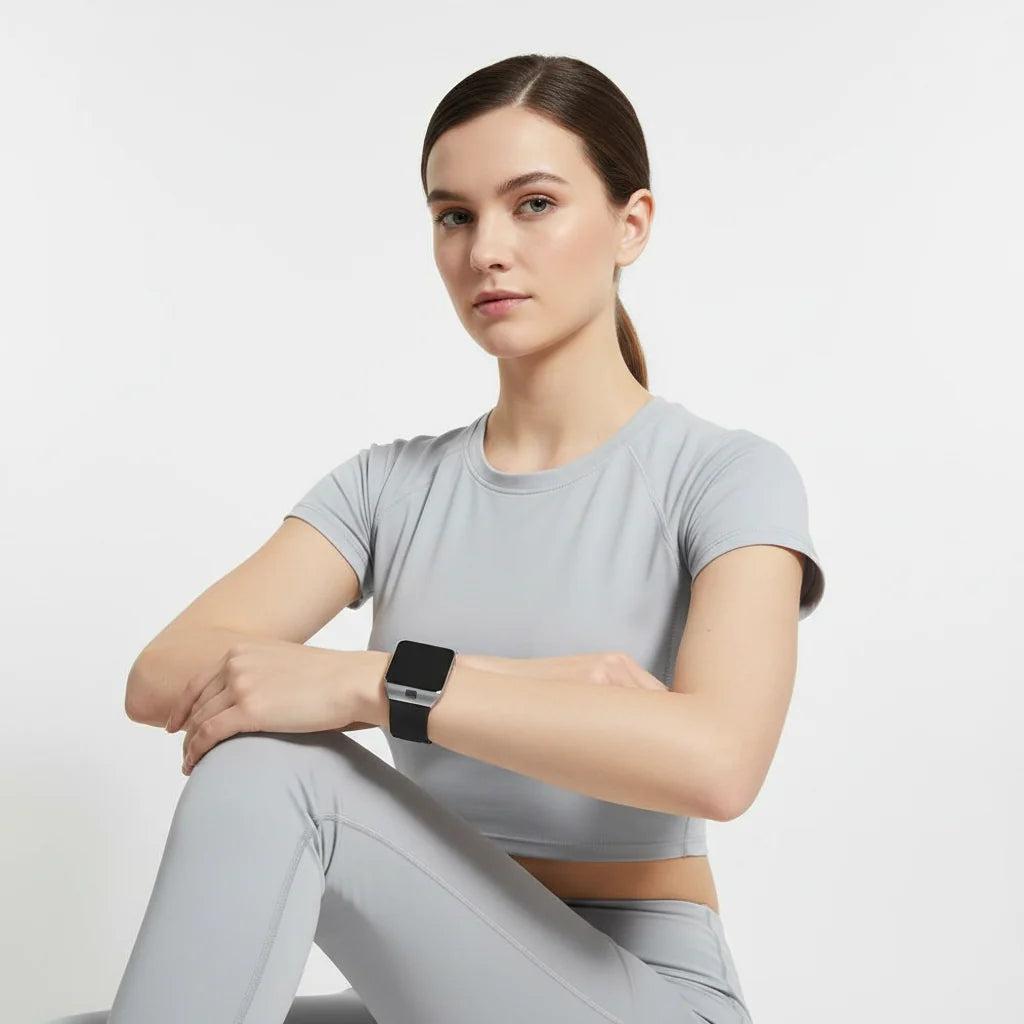 Smartwatch | Large Rectangular Touchscreen & Calls | Flexible Silicone Strap