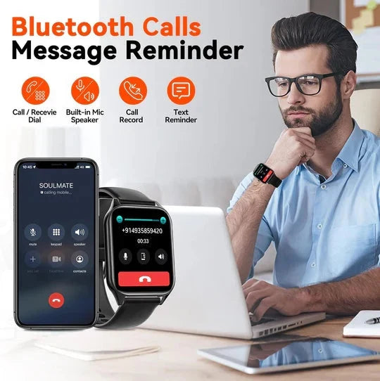 Smartwatch | Non-Invasive Glucose & 24/7 Heart Rate