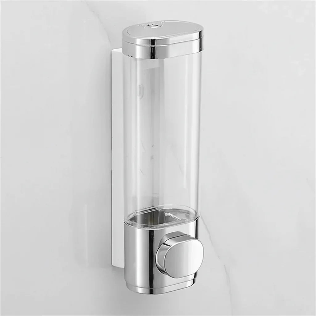 Soap Dispenser | Wall-Mounted Glass Container & Durable Metal Pump | 300/600 ml