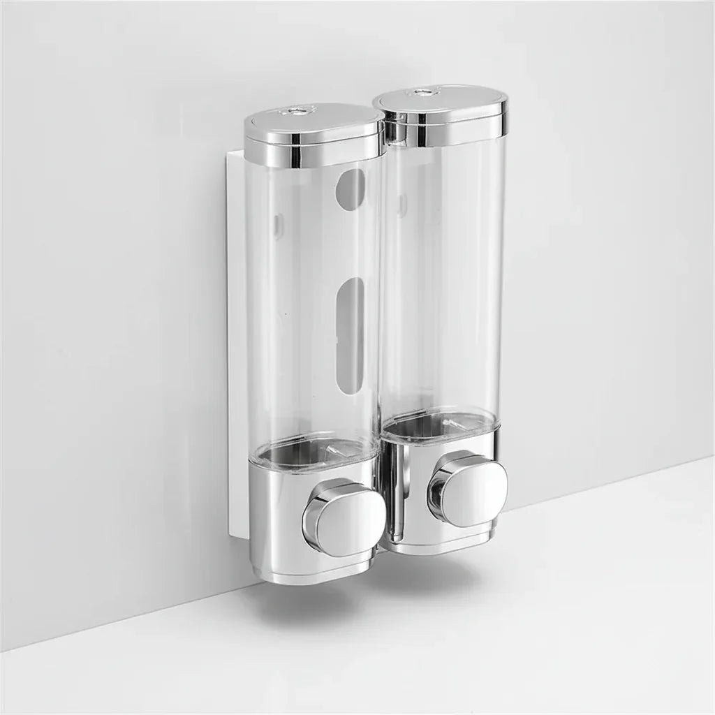 Soap Dispenser | Wall-Mounted Glass Container & Durable Metal Pump | 300/600 ml