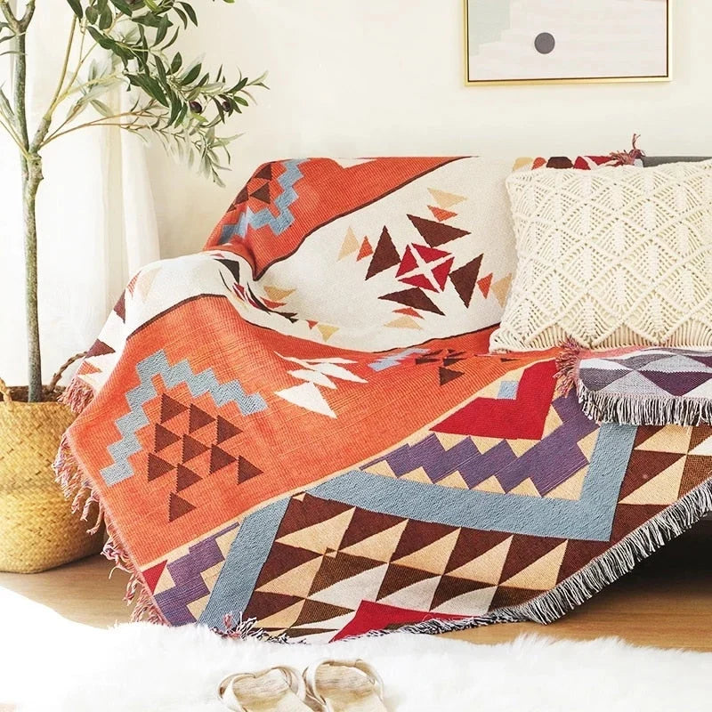 Sofa Blanket | Knitted Pumpkin Pattern & Anti-Pilling
