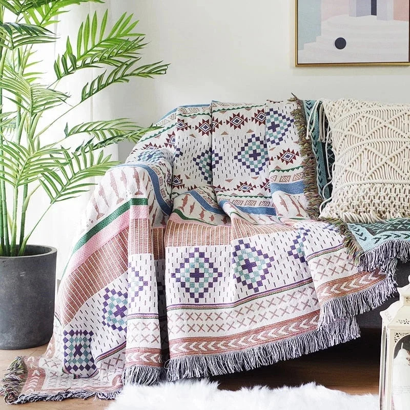 Sofa Blanket | Knitted Pumpkin Pattern & Anti-Pilling