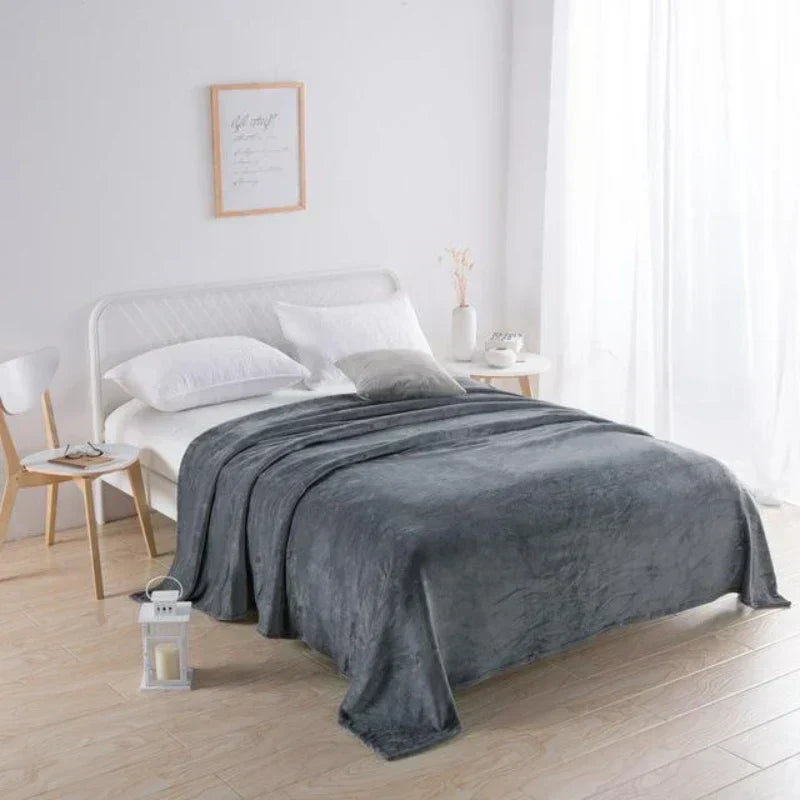 Sofa Blanket | Velvety Coral Fleece & Lightweight Warmth | 3 Sizes
