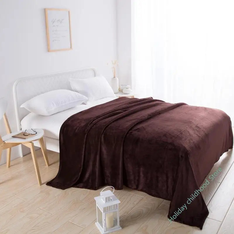 Sofa Blanket | Velvety Coral Fleece & Lightweight Warmth | 3 Sizes
