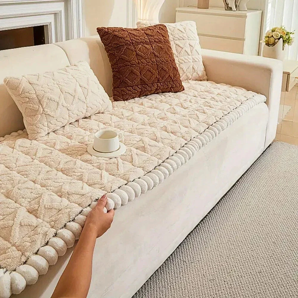 Sofa Cover | Diamond-Quilted Microfiber & Non-Slip Backing | Multiple Sizes