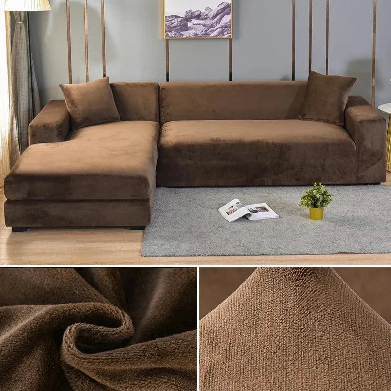 Sofa Cover | Extra Elastic Velvet & Machine Washable | Fits 90–300 cm