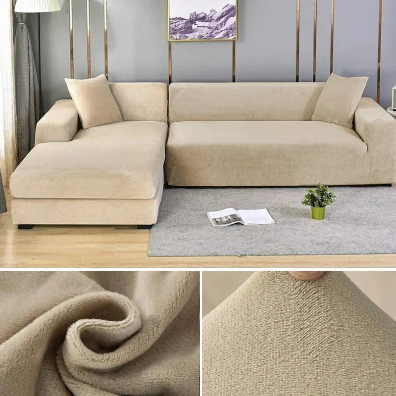 Sofa Cover | Extra Elastic Velvet & Machine Washable | Fits 90–300 cm