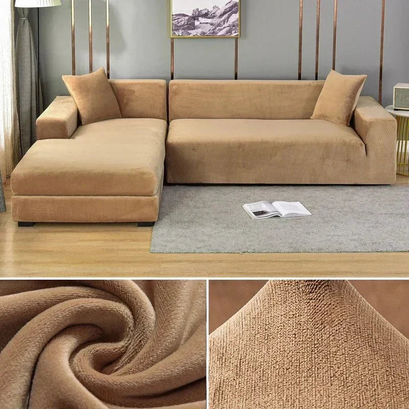 Sofa Cover | Extra Elastic Velvet & Machine Washable | Fits 90–300 cm