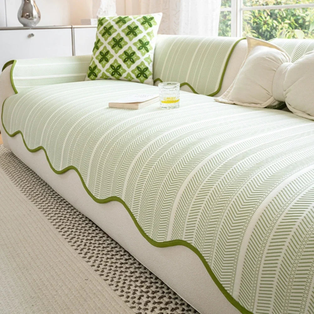 Sofa Cover | Herringbone Microfiber & Non-Slip
