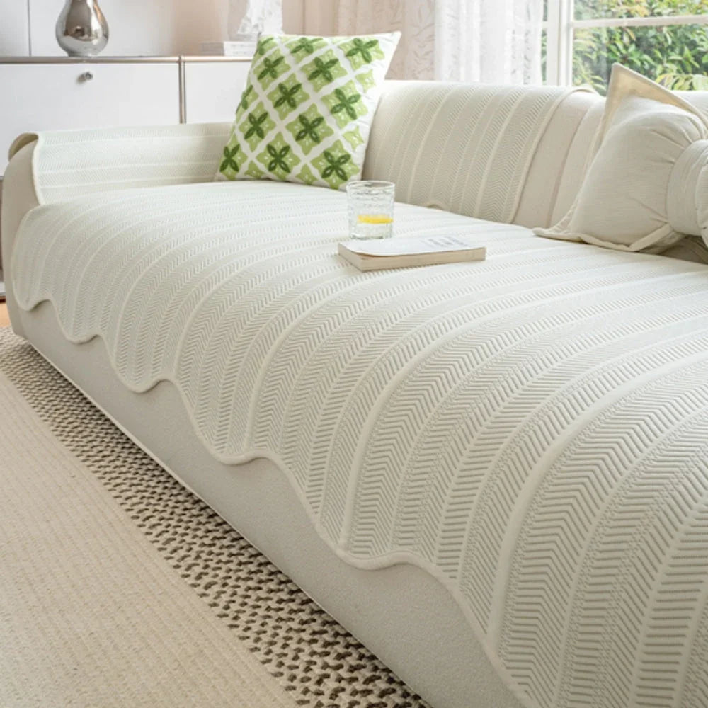 Sofa Cover | Herringbone Microfiber & Non-Slip