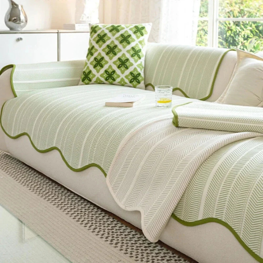 Sofa Cover | Herringbone Microfiber & Non-Slip