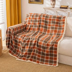 Sofa Cover | Non-Slip Microfiber & Machine-Washable | Chestnut Plaid