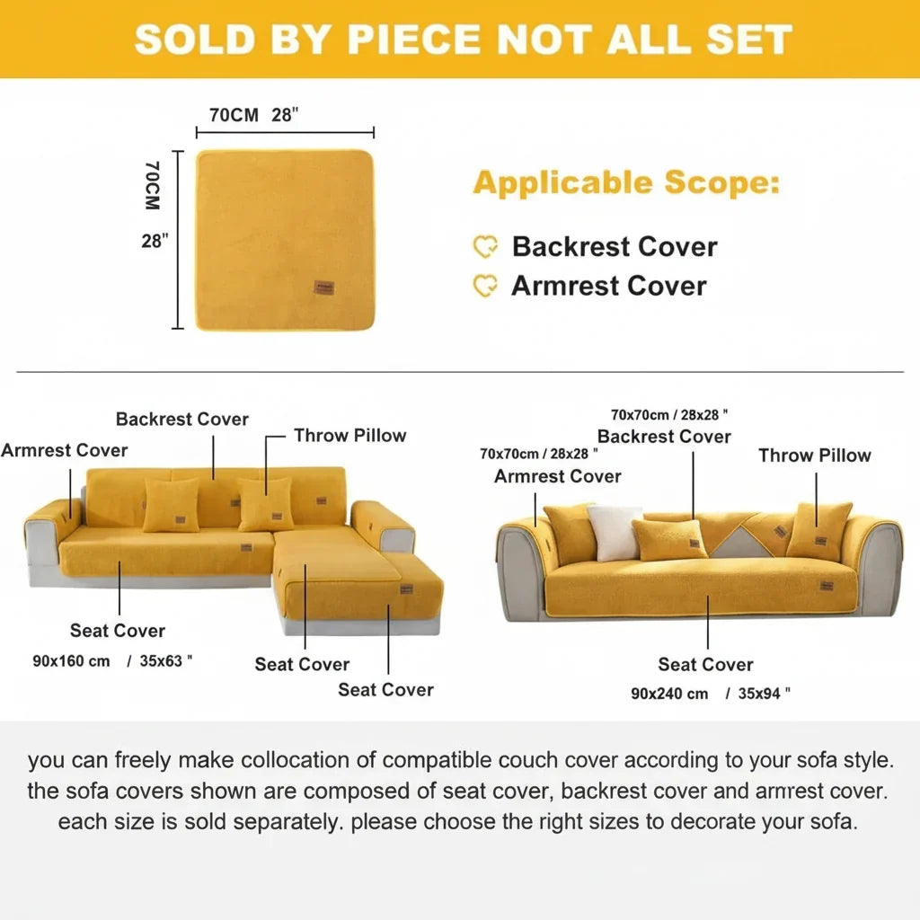 Sofa Cover | Plush Padded Non-Slip Backing & Machine Washable