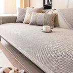 Sofa Cover | Quilted Cotton-Linen & Non-Slip Backing