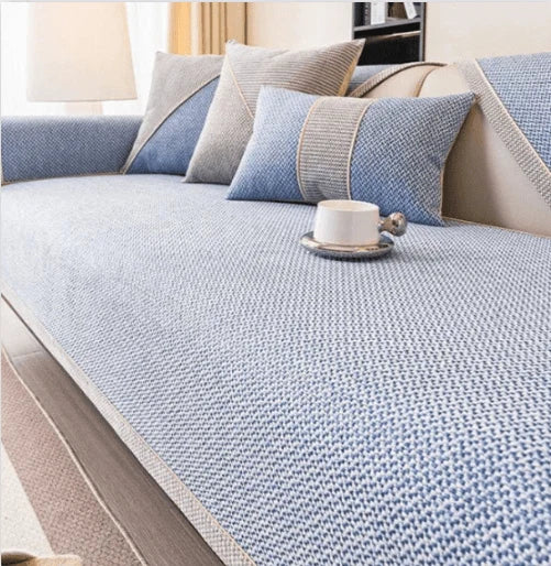 Sofa Cover | Quilted Cotton-Linen & Non-Slip Backing