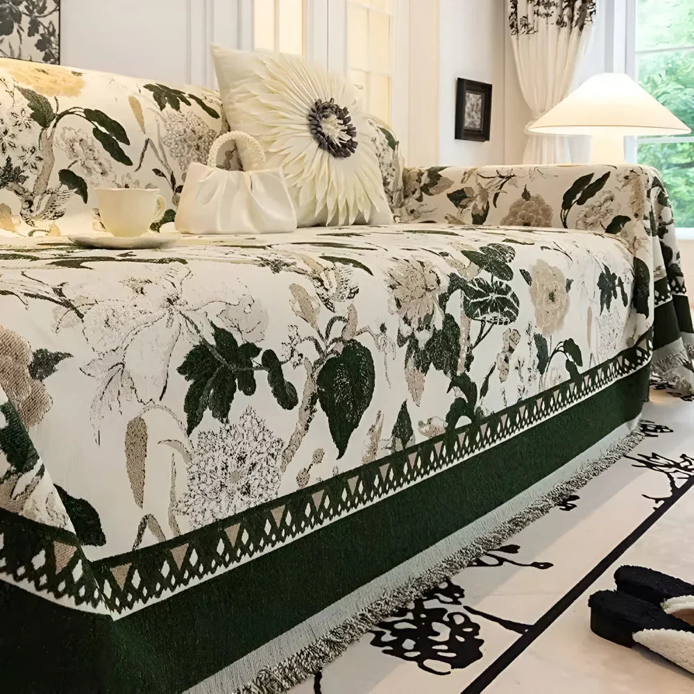 Sofa Cover | Reversible Chenille Jacquard & Protective | Fits Most Sofas