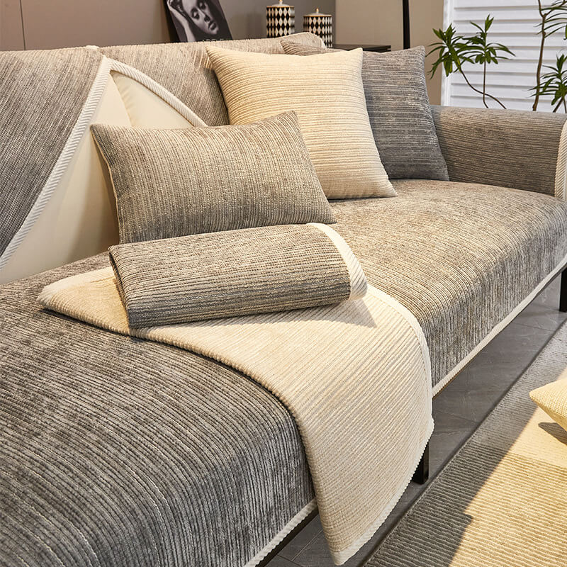 Sofa Cover | Scratch-Resistant Chenille & Universal Fit | For L-Shaped Sofas