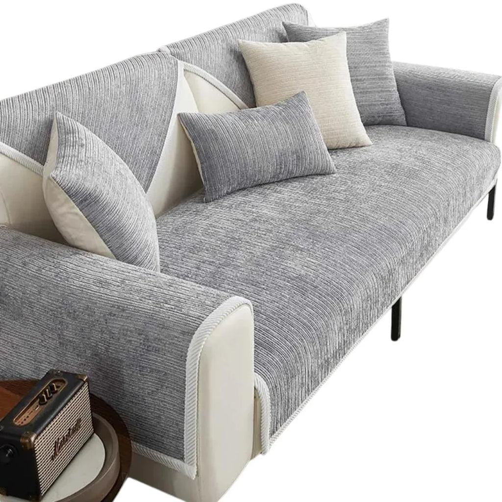 Sofa Cover | Scratch-Resistant Chenille & Universal Fit | For L-Shaped Sofas