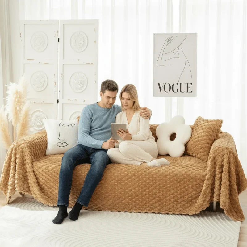 Sofa Cover | Soft Chenille Plush, Scratch-Resistant & Dustproof