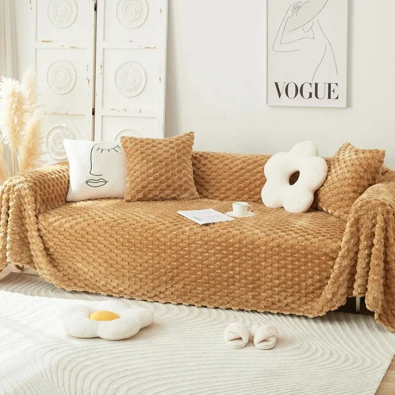 Sofa Cover | Soft Chenille Plush, Scratch-Resistant & Dustproof