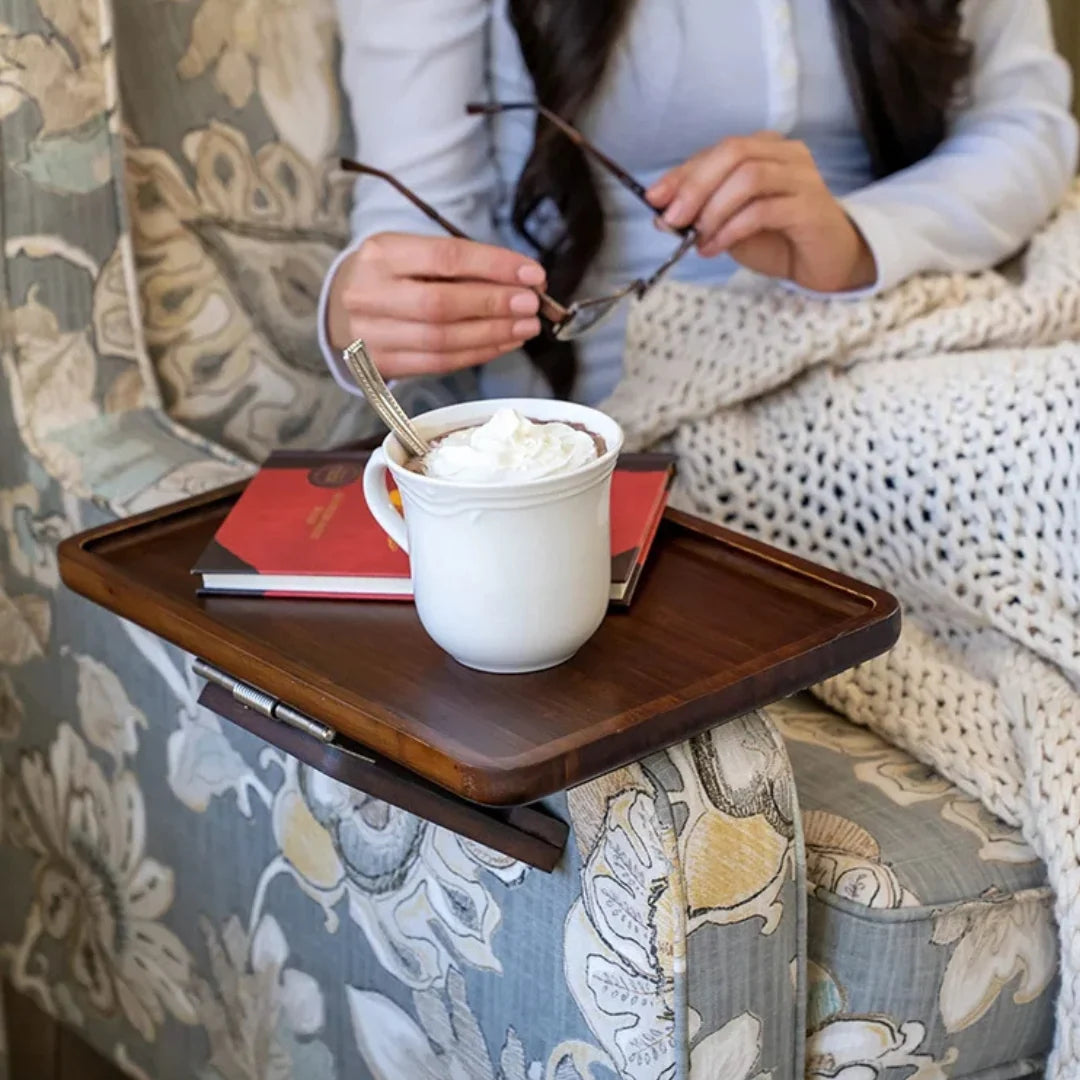 Sofa Tray | Adjustable Fit & Foldable Legs | Fits Armrests Up To 35.5 cm