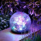 Solar Garden Light | Crackle Glass & Waterproof | 10 cm Diameter