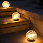 Solar Garden Light | Crackle Glass & Waterproof | 10 cm Diameter