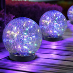 Solar Garden Light | Crackle Glass & Waterproof | 10 cm Diameter