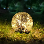 Solar Garden Light | Crackle Glass & Waterproof | 10 cm Diameter