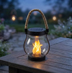 Solar Lantern | Realistic Flicker & USB-C Rechargeable | Weather-Resistant