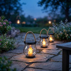 Solar Lantern | Realistic Flicker & USB-C Rechargeable | Weather-Resistant