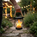 Solar Lantern | Realistic Flicker & USB-C Rechargeable | Weather-Resistant