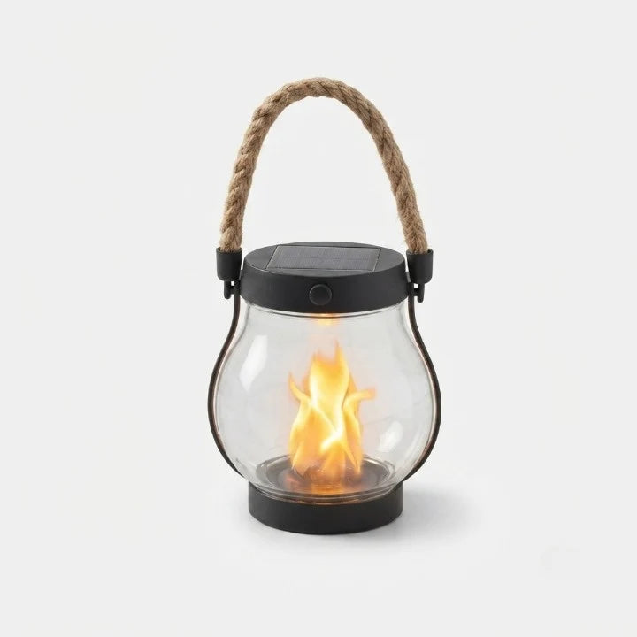 Solar Lantern | Realistic Flicker & USB-C Rechargeable | Weather-Resistant