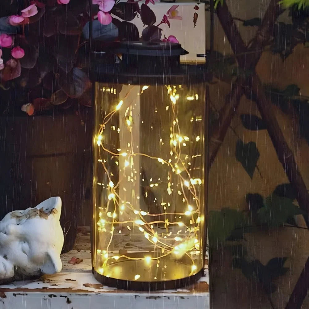 Solar Lantern | Solar-Powered & IP65 Waterproof | 50 Warm LEDs