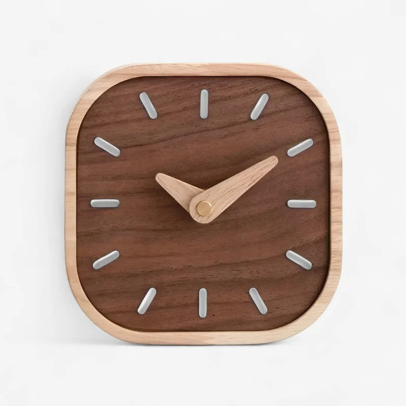 Square Clock | Silent Movement & Wooden Frame