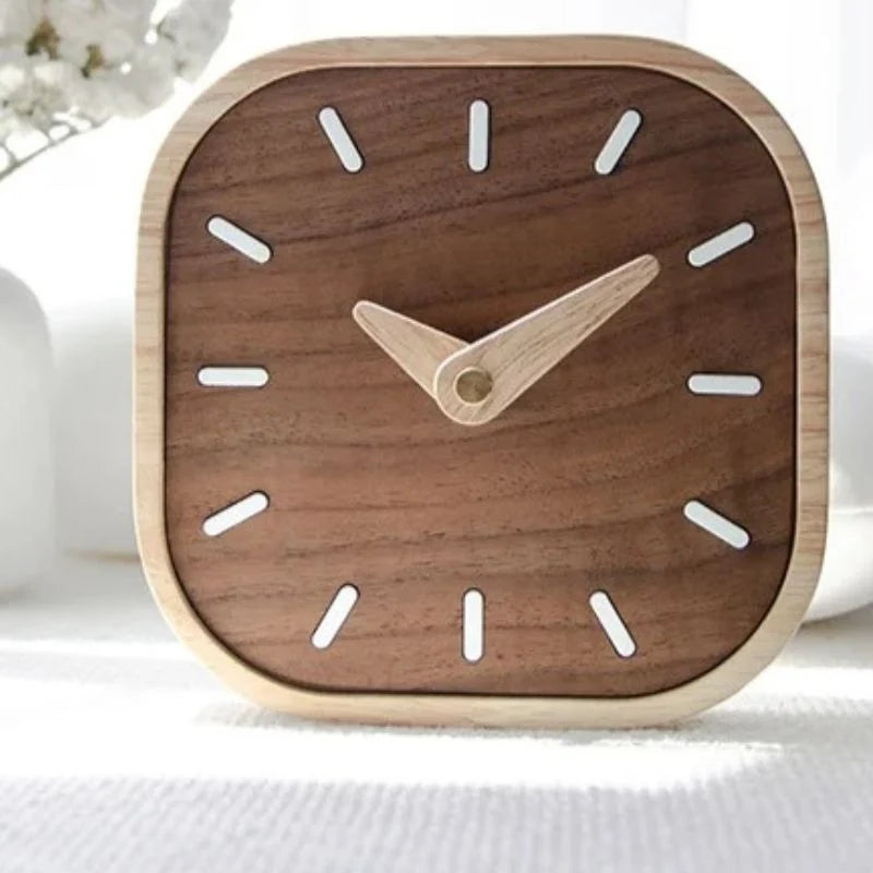 Square Clock | Silent Movement & Wooden Frame