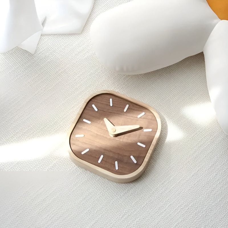 Square Clock | Silent Movement & Wooden Frame