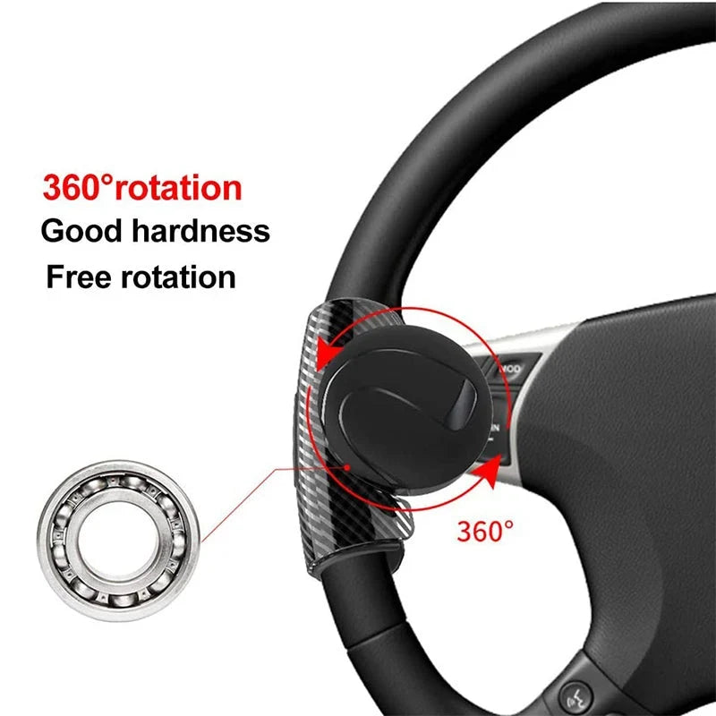 Steering Wheel Spinner Knob | 360° Rotation & Silent Silicone | Universal Fit