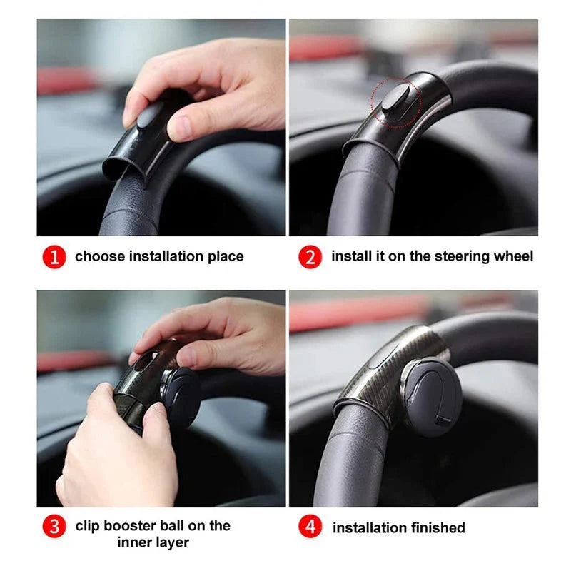 Steering Wheel Spinner Knob | 360° Rotation & Silent Silicone | Universal Fit